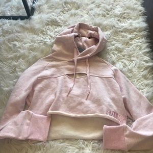 Gymshark raw edge hoodie cropped sweatshirt Medium